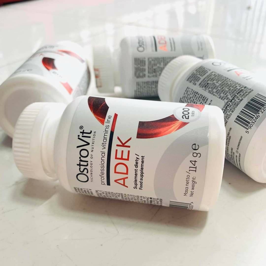 Viên Uống Bổ Sung Vitamin Toàn Diện A, D, E, K Ostrovit ADEK (200 viên) Hỗ Trợ Mắt, Da, Tim Mạch, Xương Khớp | Nhập khẩu Ba Lan