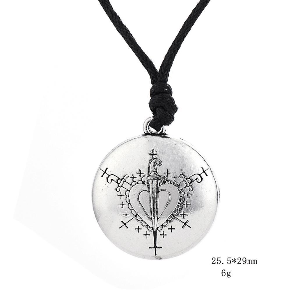 Round Pendant Necklace Simple Design With Unisex Charm -  1