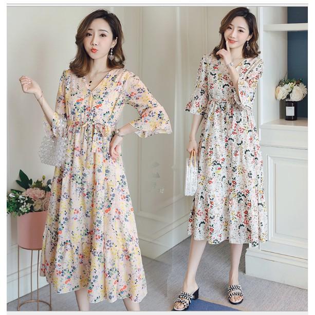 ĐẦM BẦU , VÁY BẦU CÔNG SỞ IN HOA