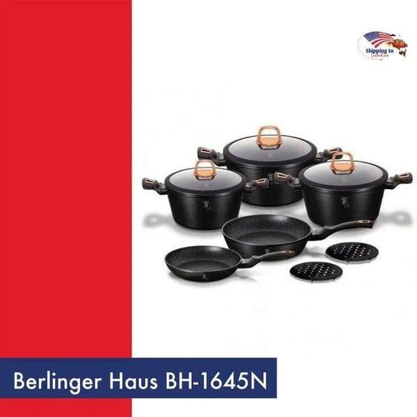 Bộ Nồi 10 Chi Tiết BERLINGER HAUS BH/1645N, Dẫn Nhiệt Tốt, Dùng Cho Mọi Loại Bếp, Nhập Đức