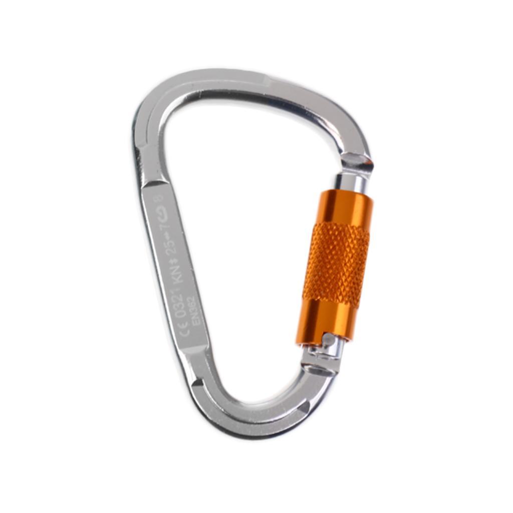 50KN Safety Figure 8 Descender Belay Device + 25KN D-Shape Carabiner Hook for Outdoor Rock Climbing
