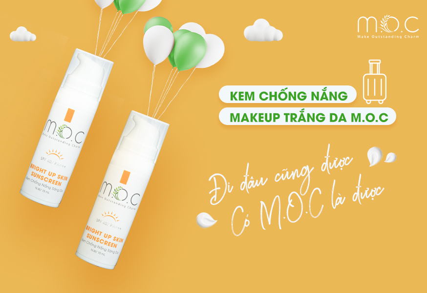 Kem Chống Nắng Sáng Da M.O.C 15mL - Size Mini tiện lợi khi đi du lịch