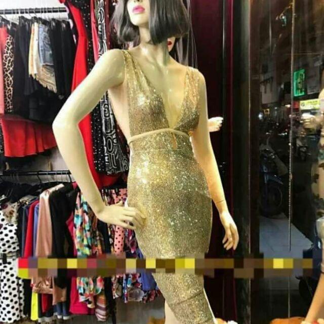 Đầm body kimsa sát nách hở ngưc