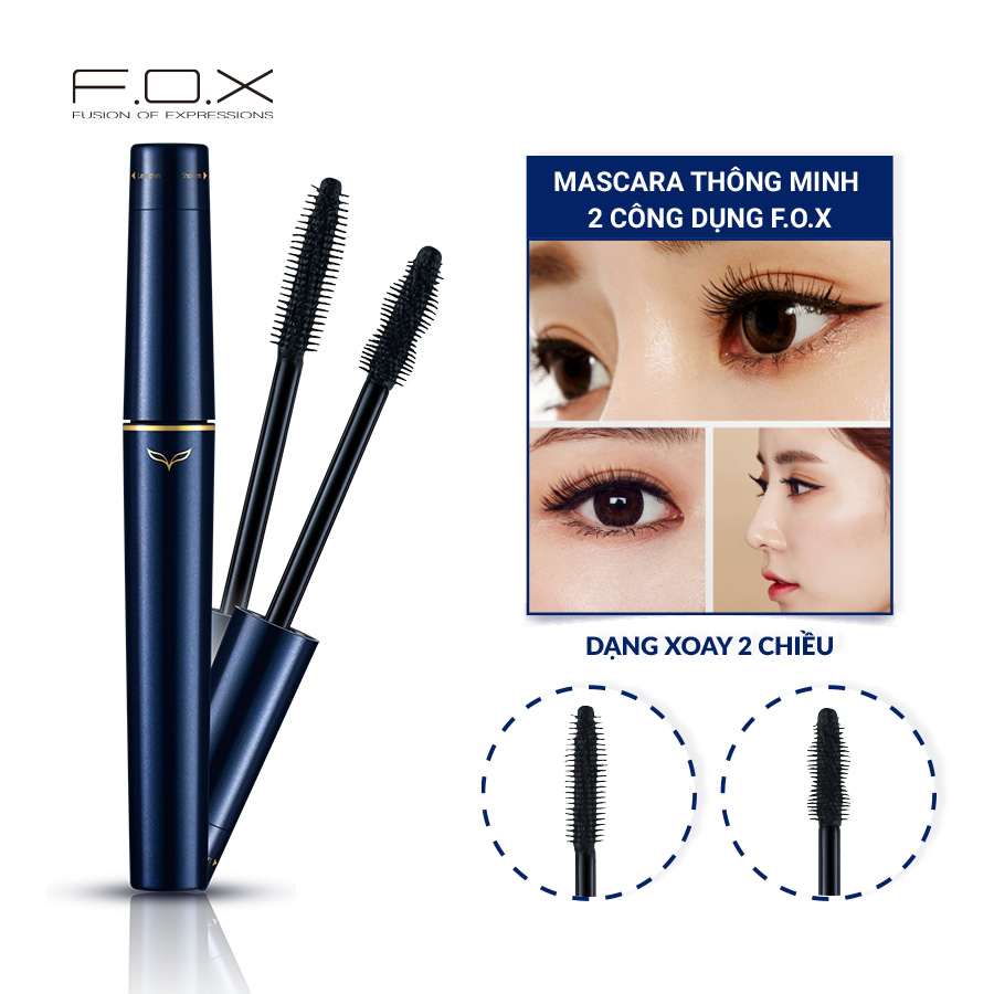 Combo F.O.X Mascara Thông Minh &amp; Chì Kẻ Mắt Chống Lem