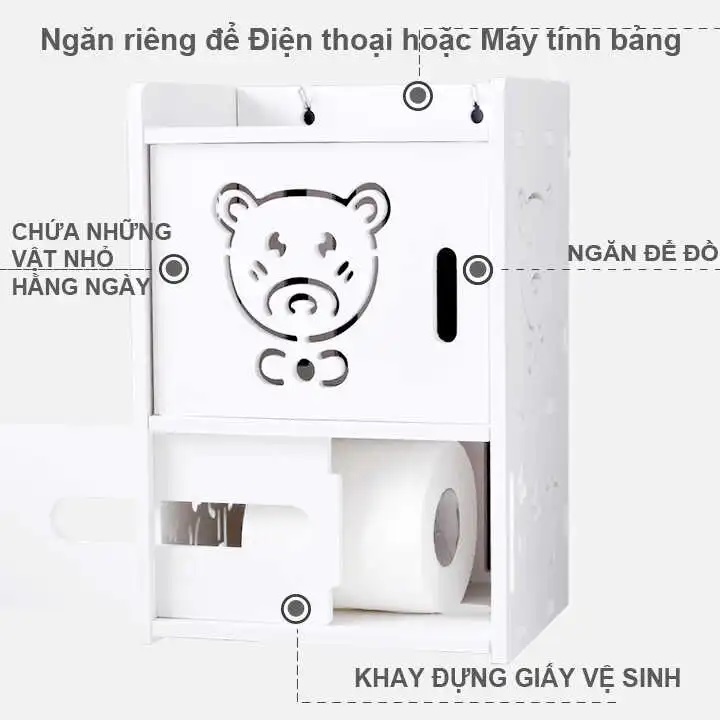 Hộp đựng giấy vệ sinh không thấm nước 2 tầng HD00001 Hộp đựng giấy vệ sinh không thấm nước 2 tầng HD00001 - JL