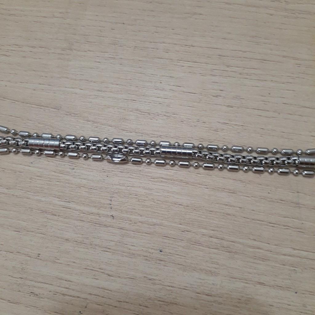 Lắc tay inox cao cấp 3 tầng kiểu trúc bi kết hợp bông dừa 4 ly bọc khoanh cách điệu đẹp, không đen, chuẩn thời trang
