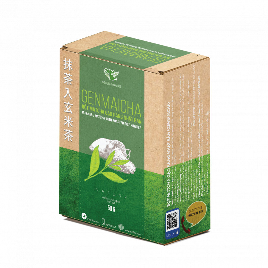 Genmaicha – Bột Matcha Gạo Rang Nhật Bản Cao Cấp OneLife - Hộp 50 gr