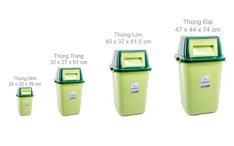 Thùng rác nắp lật trung nhựa Duy Tân - 20052 - Giao màu ngẫu nhiên - Hàng chính hãng
