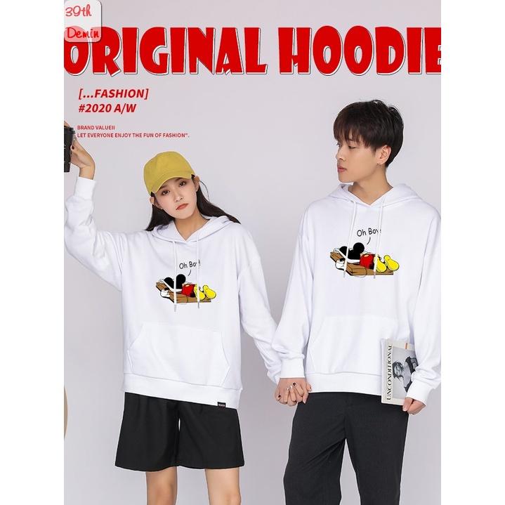 Áo Hoodie phong cách Hàn Quốc MICKEY MOUSE OH BOY chất NỈ COTTON lót BÔNG unisex nam nữ