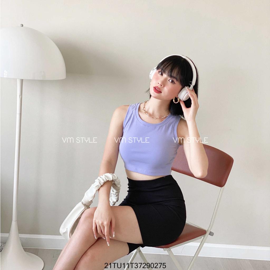 Áo thun sát nách trơn croptop trẻ trung, năng động thời trang ulzzang Hàn Quốc VM STYLE 21TU11T372902