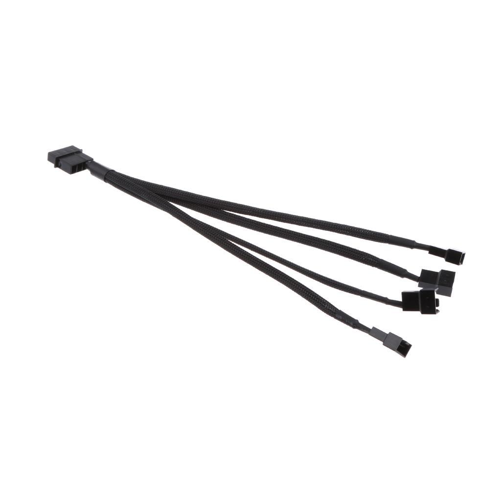Lovoski 3/4Pin Power Y-Splitter Adapter Cable Cord for CPU PC Case Fan