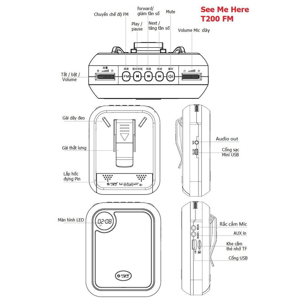 Máy trợ giảng không dây T200 FM