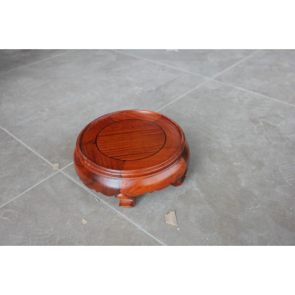 Kỷ tròn gỗ hương ta đỏ quý hiếm 21cm
