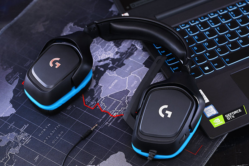 Tai nghe chụp tai Gaming Logitech G431 7.1 Đen Xanh - Hàng chính hãng