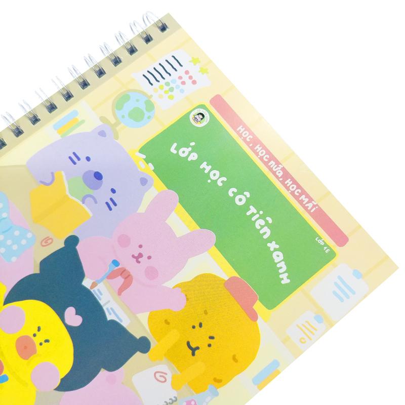 Sổ Tay Lò Xo A5 Kẻ Ô Vuông 100 Trang 100gsm - Cô Tiên Xanh - Lớp Học Cô Tiên Xanh