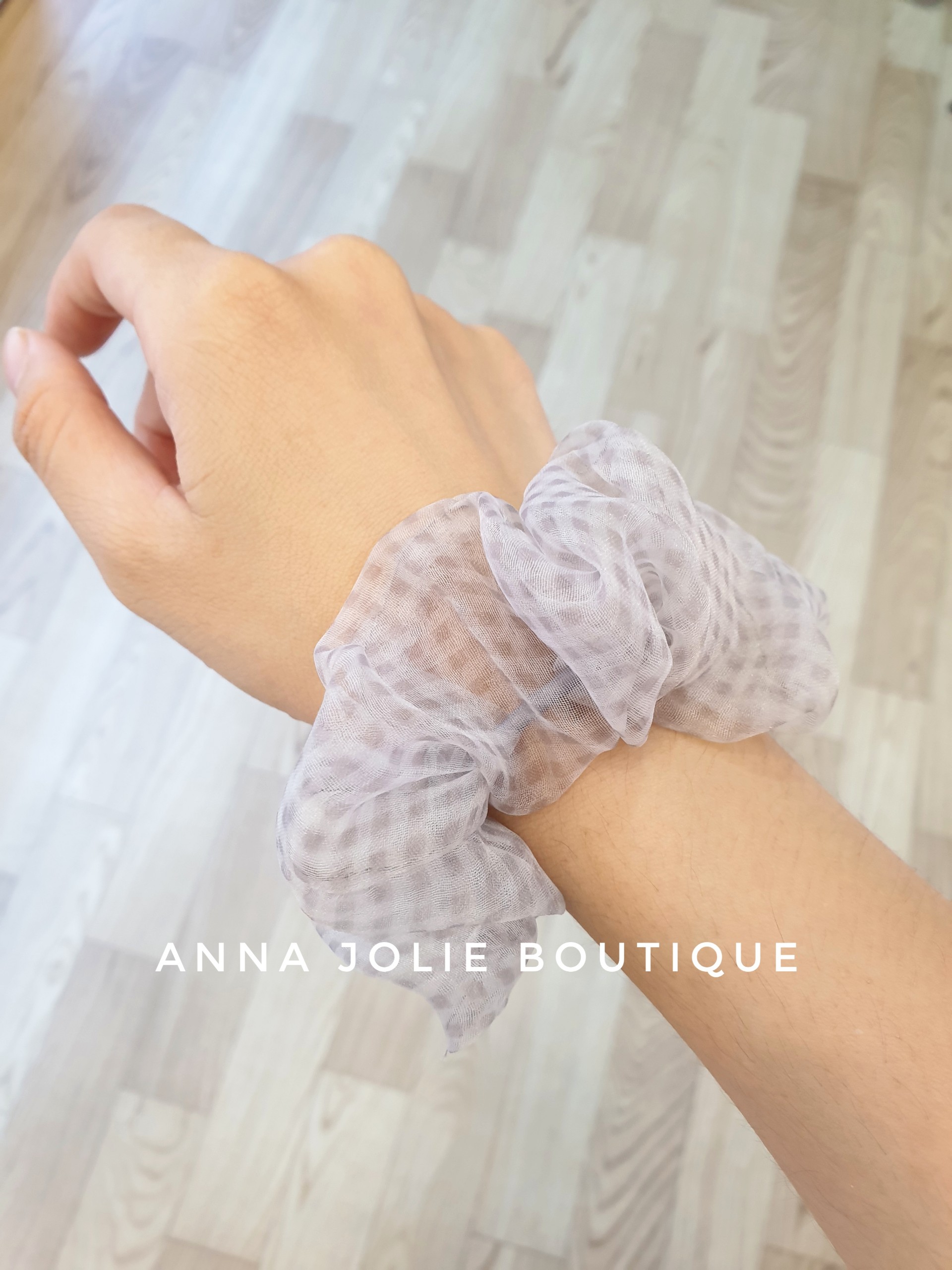 Cột tóc vải Scrunchies voan caro
