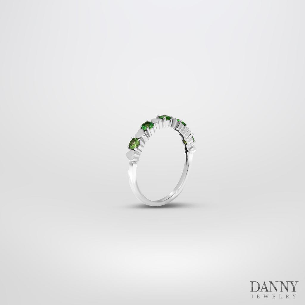 Nhẫn Nữ Danny Jewelry Bạc 925 Xi Rhodium Đính 5 Viên Đá Garnet N0110