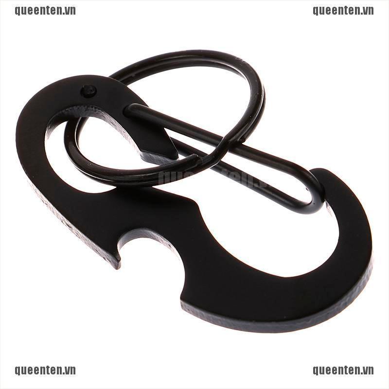 1pc Bottle Opener Keychain Ring D Shape Buckle Clip Outdoor Camping Carabiner QUVN