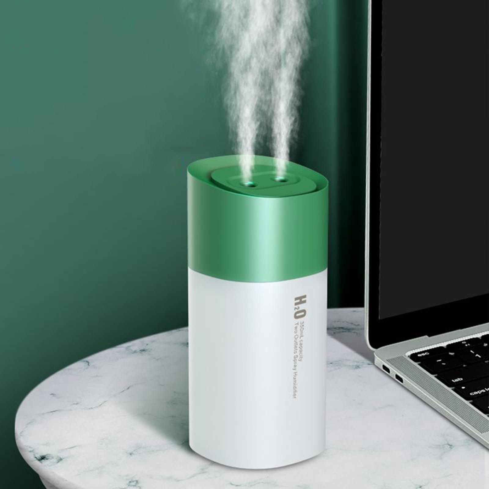 350ML LED Humidifier USB Essential Oil Diffuser for Car Office Room Green