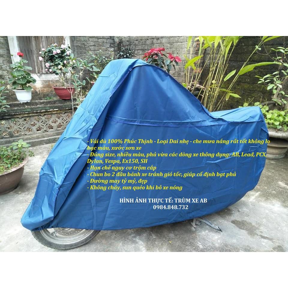Bạt trùm xe máy Vải Dù Nhẹ Dai 100% Phúc Thịnh Phủ các loại xe thông dụng