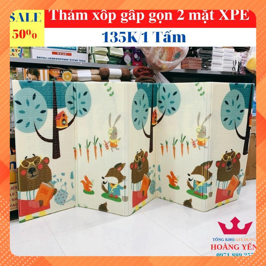 Thảm xốp gấp gọn xpe 2 mặt cho bé tập bò chống ngã chống thấm, Chiếu Ngủ Văn Phòng