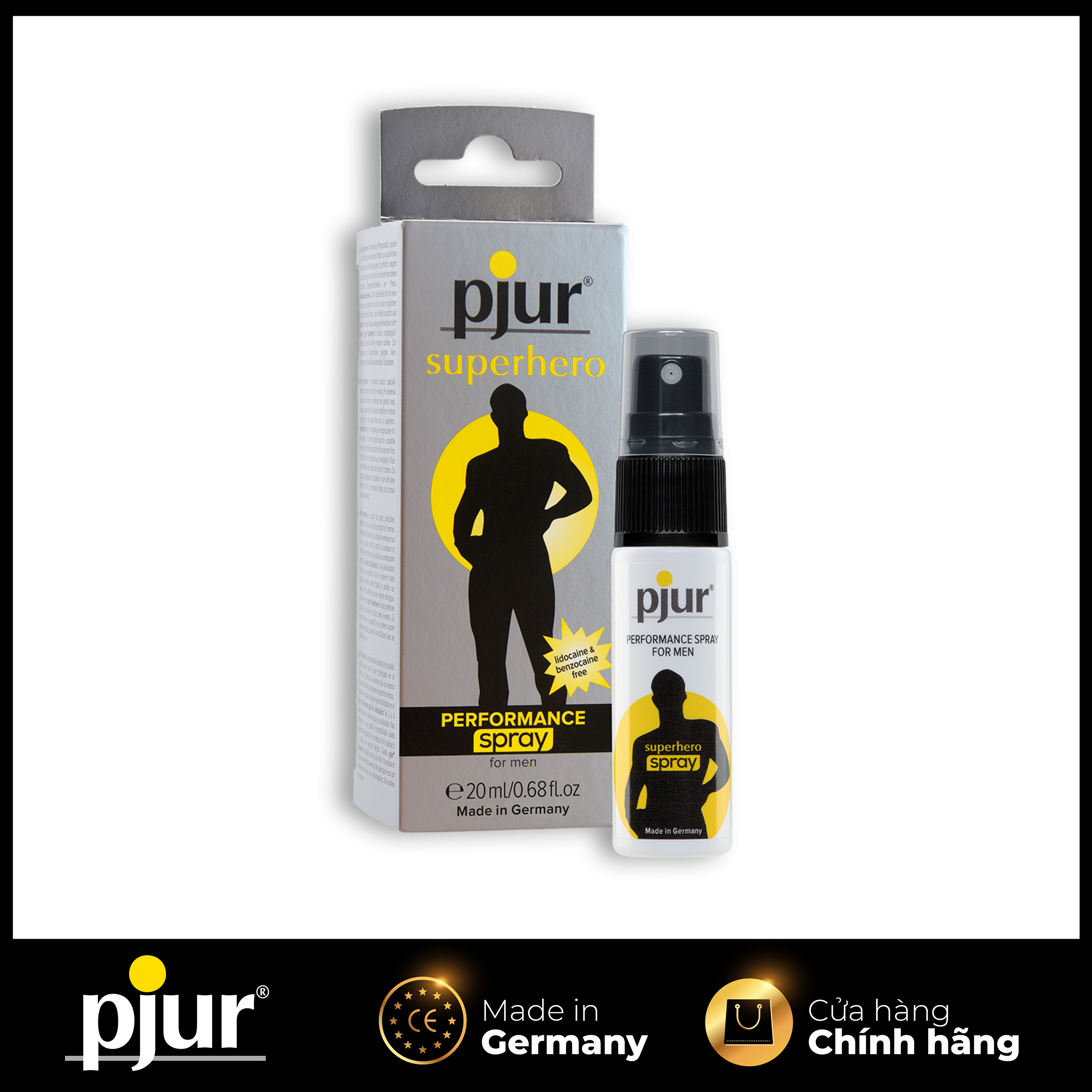 Xịt kéo dài chống xuất tinh sớm cho nam giới Pjur superhero Performance Chai 20ml - Hàng chính hãng - Made in Germany