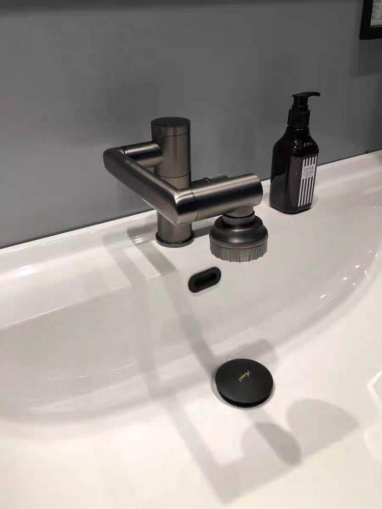 Vòi lavabo nóng lạnh đồng mạ PVD cao cấp xoay 720độ