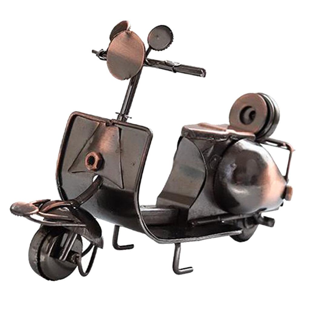 Mini Motorcycle Model Metal Desktop Ornament Crafts for Living Room-Bronze
