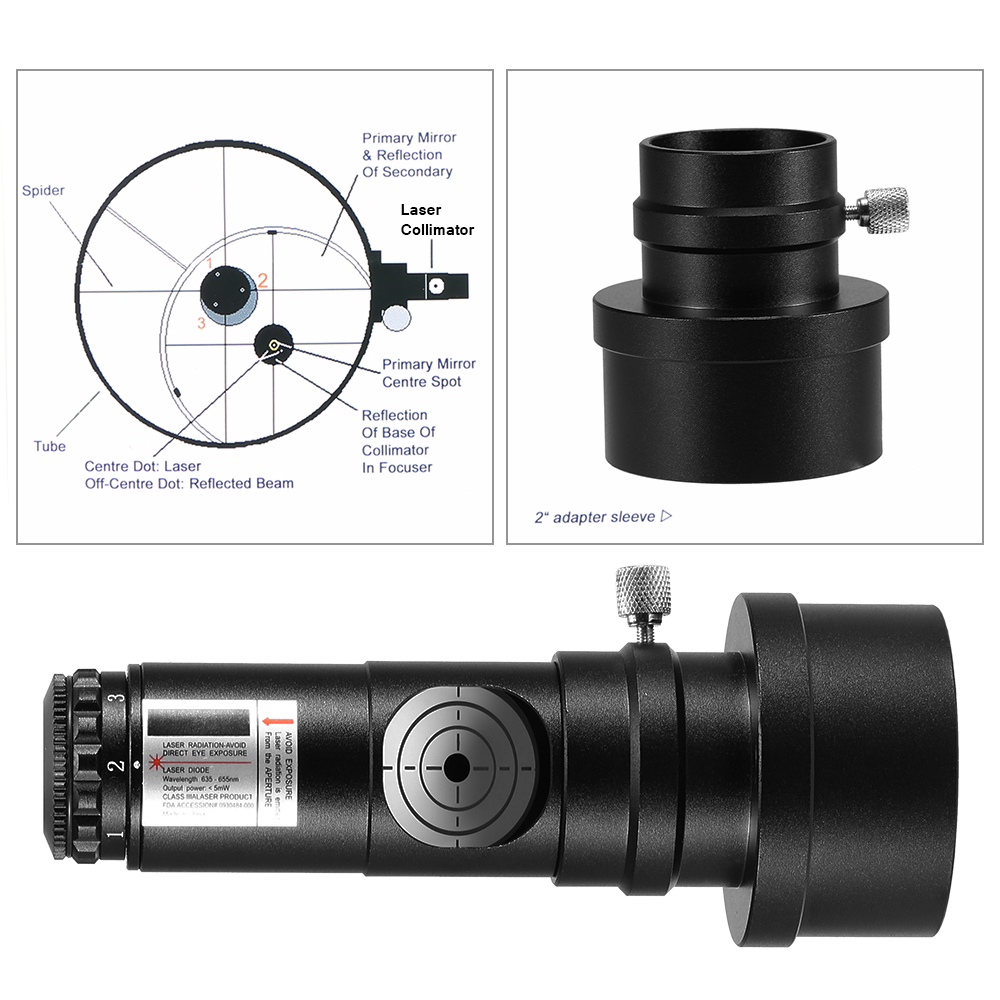 Bộ Chuẩn Trực Kính Thiên Văn Svbony 1.25" Bằng Tia Laser Màu Đỏ 7 Mức Sáng Với Đầu Chuyển Đổi 2inch