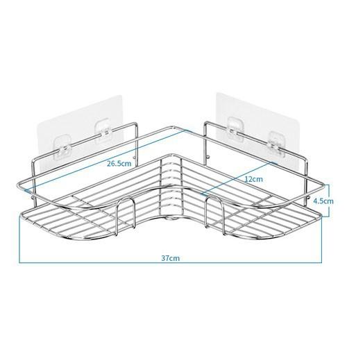 Kệ Góc Dán Tường Inox, Giá Để Đồ Nhà Tắm Phòng Ngủ Phòng Bếp Lắp Đặt Dính Tường Hút Chân Không Không Gỉ