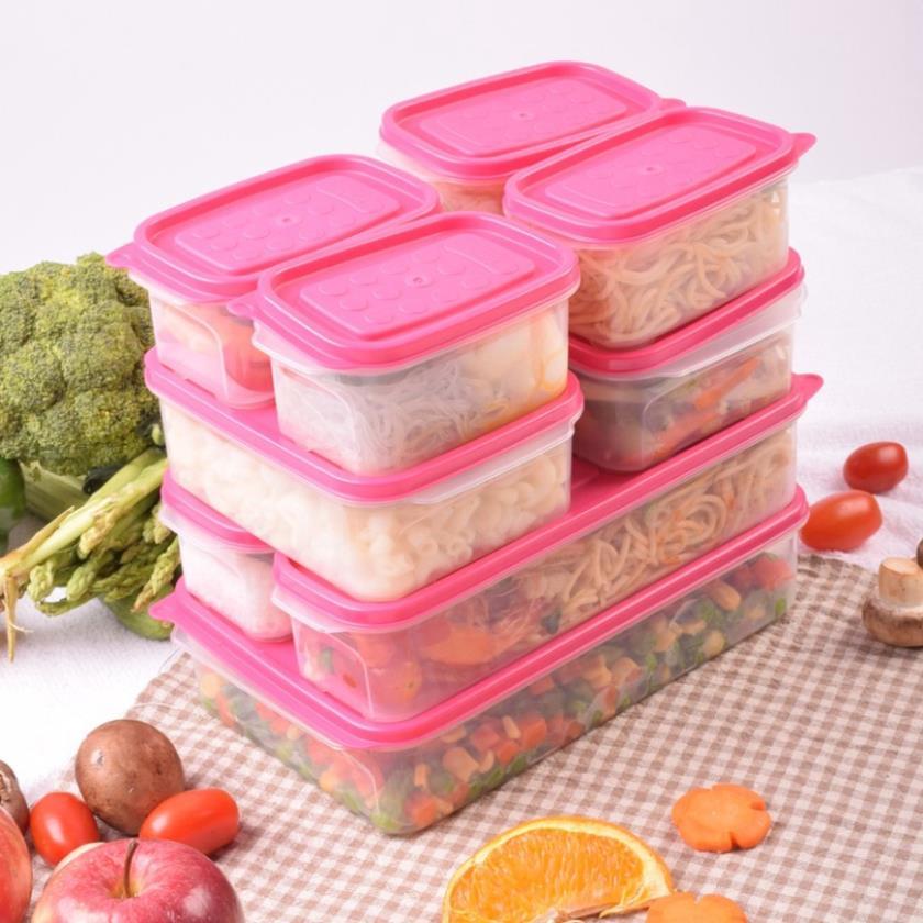 Bộ Hộp Nhựa - Hộp Đựng Thức Ăn 17 Chi Tiết Đựng Thực Phẩm Để Tủ Lạnh