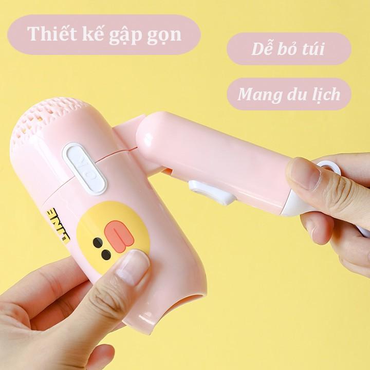 SẤY CỰC NHANH - MÁY SẤY TÓC DU LỊCH MINI GẤP GỌN HÌNH GẤU THỎ MÈO KITTY DOREMON SIÊU XINH