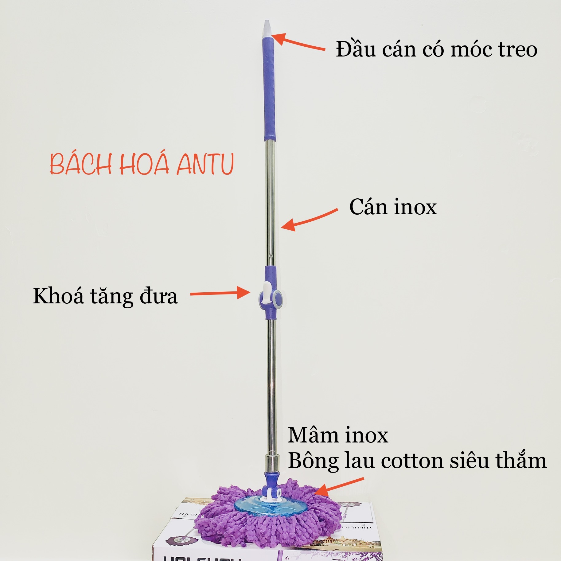 Bông lau nhà 360 độ Cotton 100% phù hợp mọi cây (Hàng việt nam)