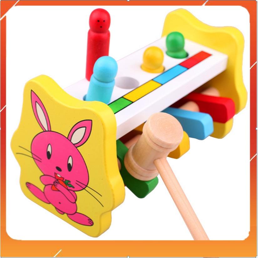 Đồ chơi bộ đập chuột gỗ hình thú cho bé - Đồ chơi gỗ thông minh montessori giúp bé phát triển trí tuệ