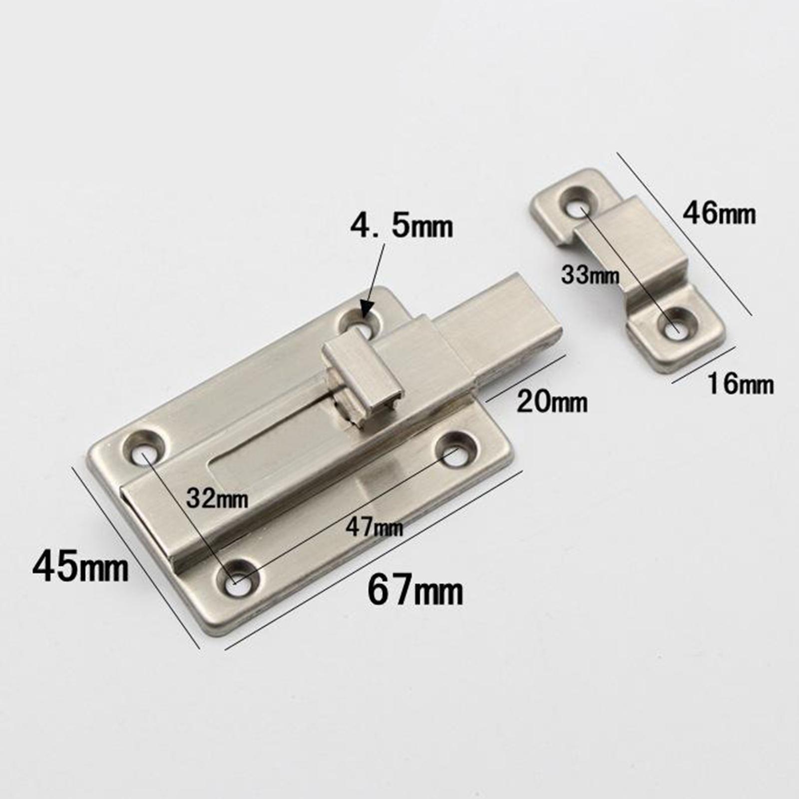 2X 1 Set Door Slide Latch Lock Outdoor w/ 6 Screws Easy to Install 3inch