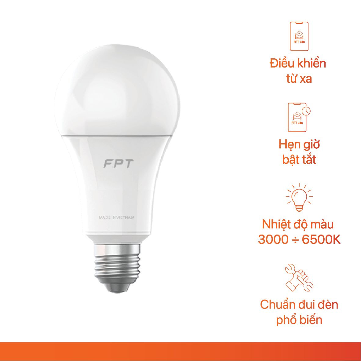 Đèn Led Bulb Thông Minh FPT Kết Nối Bluetooth (Hàng Chính Hãng)