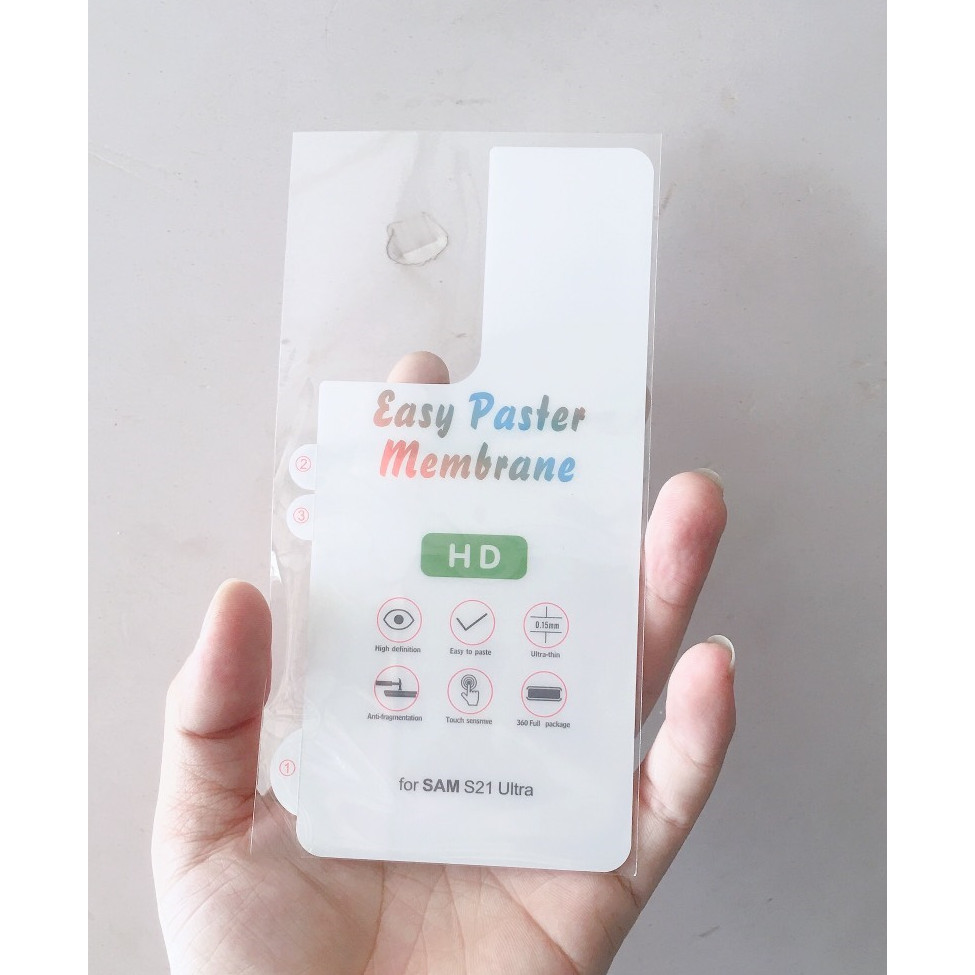 Miếng dán PPF full mặt sau, mặt trước dành cho Samsung S21, S21 Ultra chống trầy xướt mặt lưng, màn hình