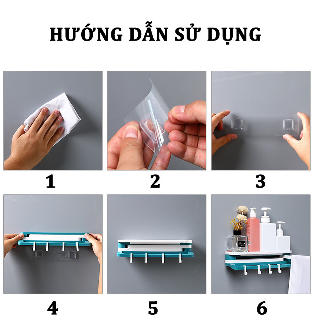 Giá Treo Dán Tường Nhà Bếp Đa Năng VIFIBA Bằng Nhựa, Kệ Dán Tường Nhà Tắm Gấp Gọn Tiện Lợi
