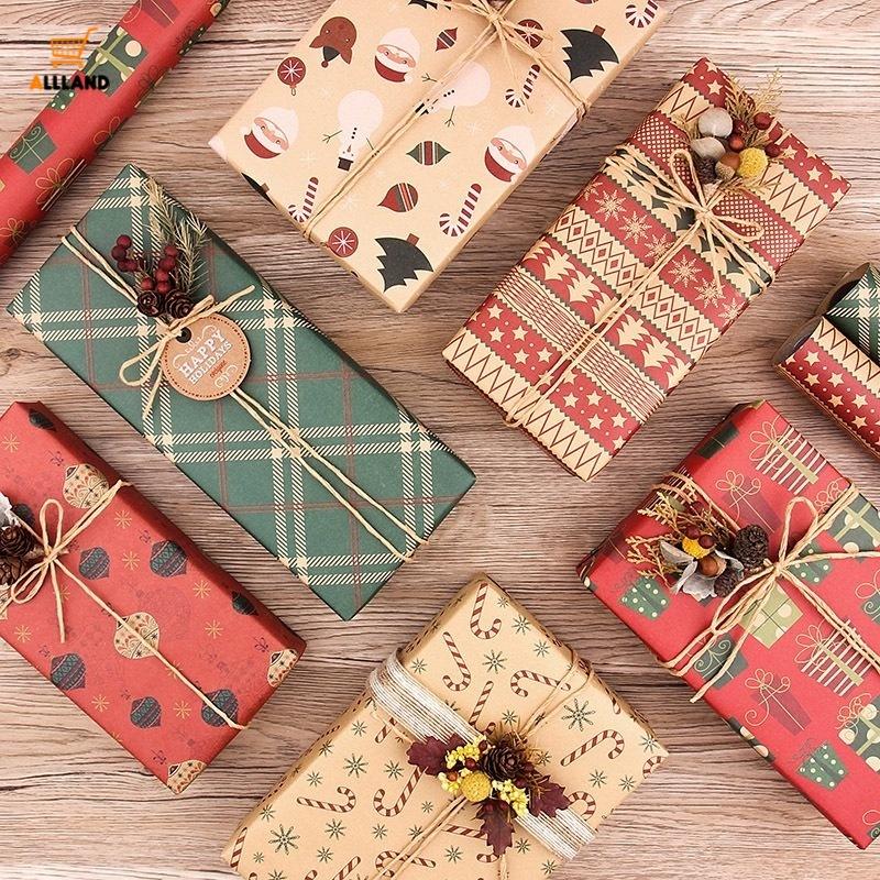 1 Cuộn giấy gói quà Giáng Sinh họa tiết bông tuyết