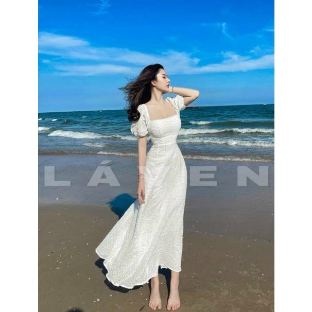 ĐẦM MAXI HỞ LƯNG CỔ CHỮ U ĐI BIỂN