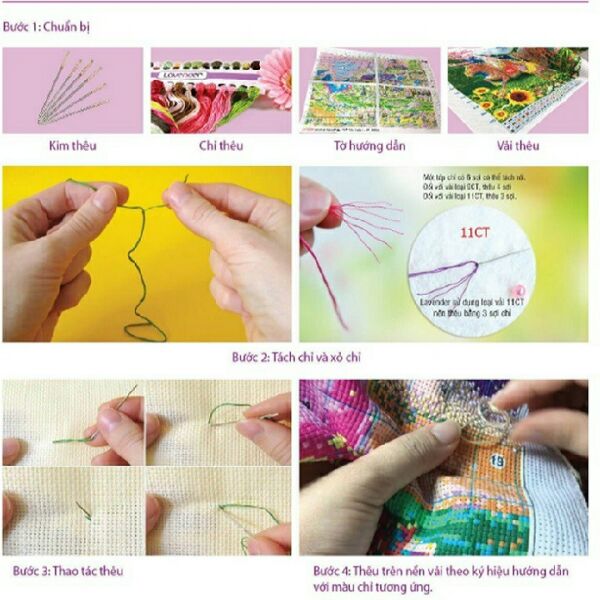 Tranh thêu chữ thập Cha mẹ 76x51cm - chưa thêu