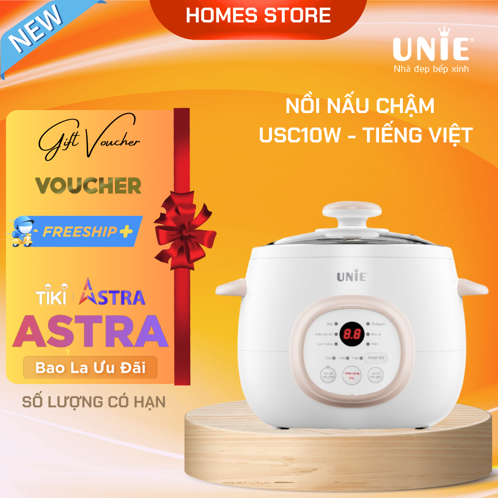 Nồi Chưng Yến, Nồi Nấu Cháo, Nồi Tiềm Thuốc Bắc UNIE USC10W Sử Dụng Tiếng Việt Dung Tích 1 Lít Công Suất 300 W - Hàng Chính Hãng