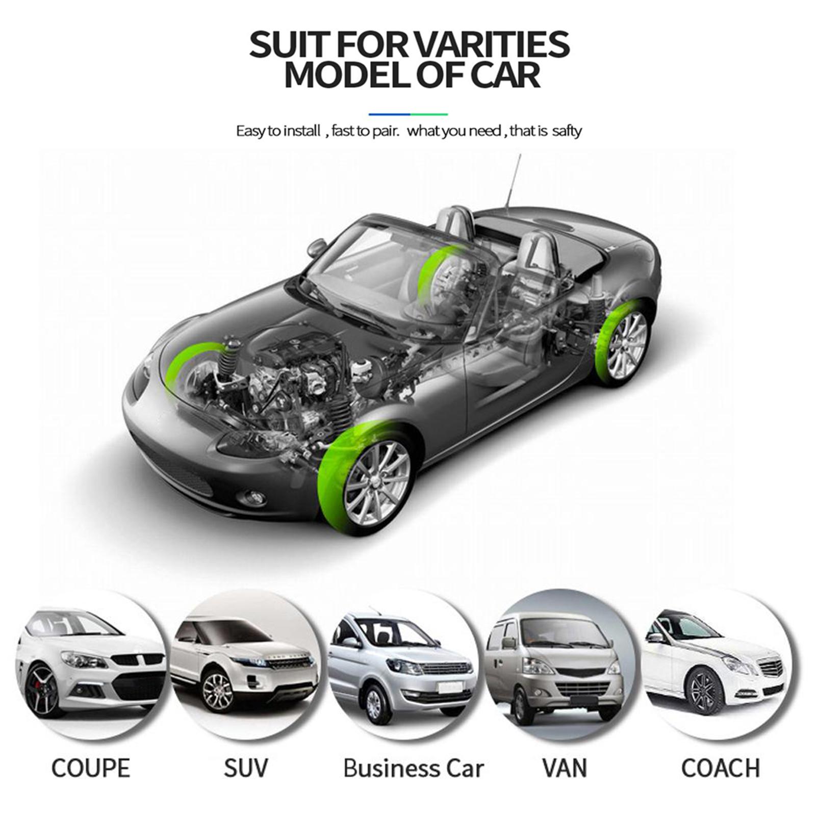 Tire Pressure Monitoring System Solar Power Wireless TPMS,Safety Monitor with 4 Sensors LCD Display Real Time Auto Alarm Pressure Temperature for Cars
