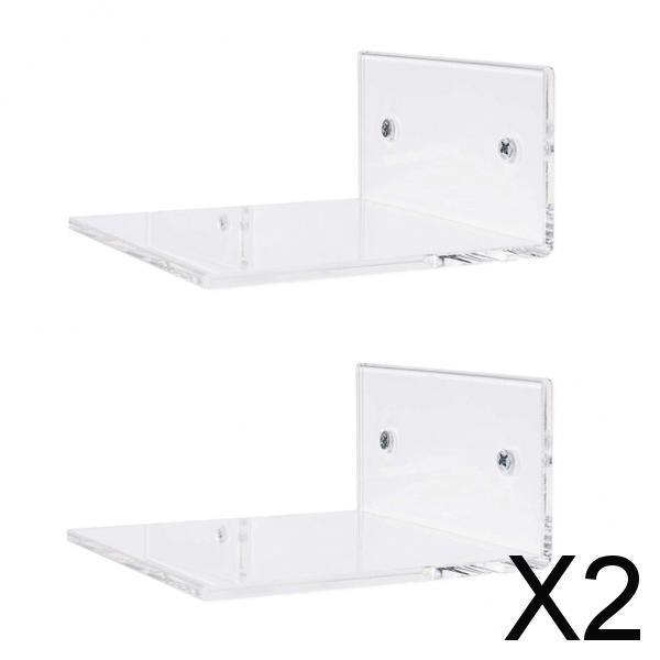 2x2x Small Bathroom 10cm Clear Acrylic Floating Wall Shelf Display Organizer