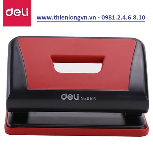 Máy đục lỗ Deli - E0103 màu đỏ (10 tờ)