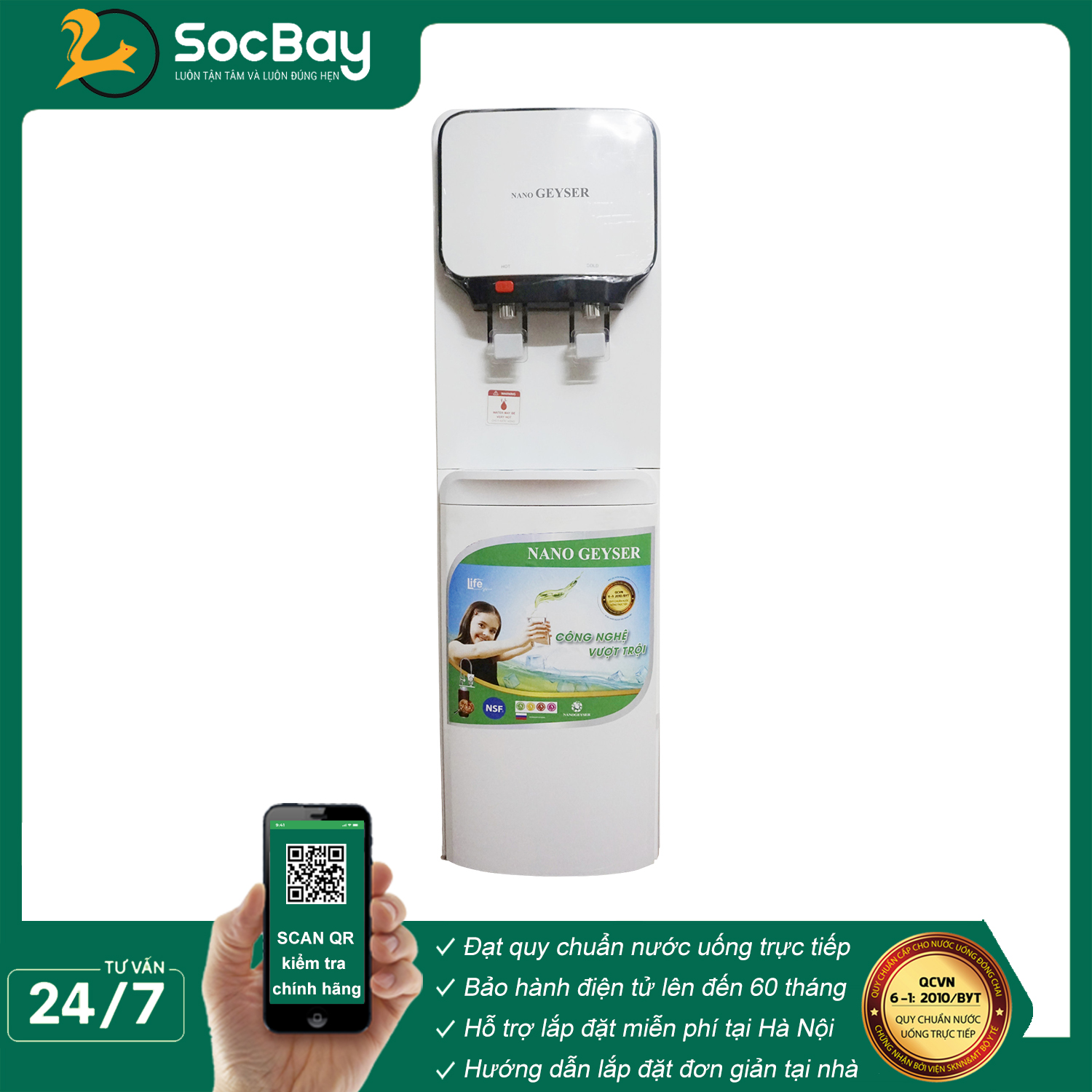 Máy lọc nước Nóng Lạnh Geyser G20 8 cấp - Hàng Chính Hãng