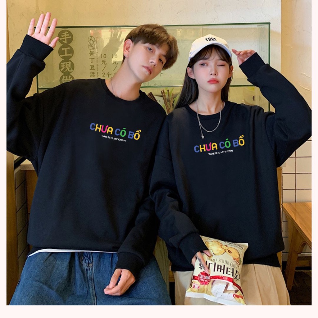 Áo cặp đôi , áo nỉ nam nữ, áo sweater chưa có bồ ấm áp giữ ấm chất lượng