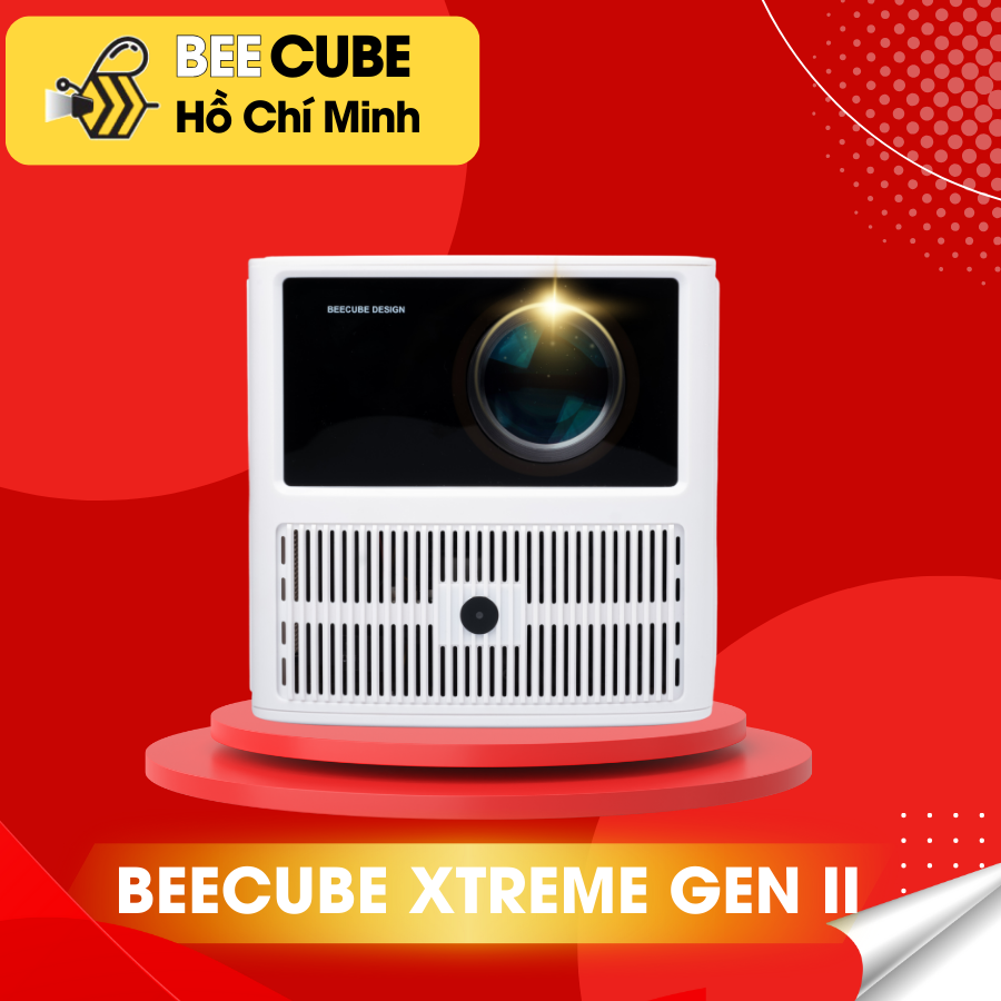 Máy Chiếu Beecube Xtreme Gen II Wifi 6 - Auto KeysTone - Trợ Lý Ảo KiKi - Chân Đế Standii - Truyền Tải không Dây Qua Nhiều Thiết Bị - Full HD Hàng Chính Hãng