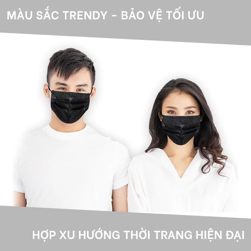 Khẩu Trang Y Tế Anyguard 3 Lớp Công Nghệ Hàn Quốc Màu Đen 30 Cái/Hộp