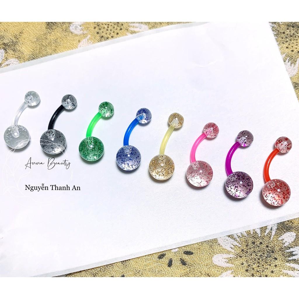 Khuyên rốn nhiều màu sắc bằng nhựa sinh học không gây kích ứng da - XUÂN SHOP